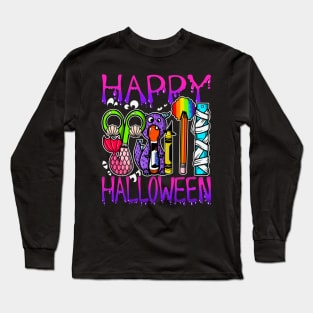 Happy Halloween Art Supplies with Costumes Long Sleeve T-Shirt